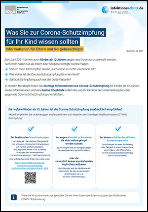 Merkblatt zur Kinder-Schutzimpfung