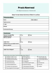 PDF-Formular Patientendaten